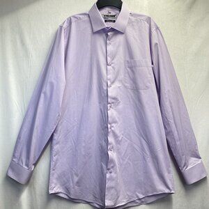 Enxo Crociano Modern Fit Collared Button Up Dress Shirt Men Sz 16.5 36/37 Purple